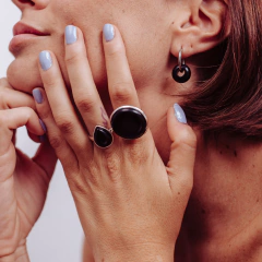 ANILLO GOTA: OBSIDIANA "ABRE NUEVOS HORIZONTES" - Propósito Puro