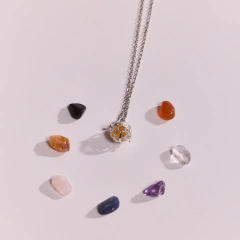 Relicario Mini Sagrado Corazón con 7 piedras energéticas de regalo!