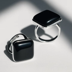 ANILLO ROMBO: OBSIDIANA "ABRE NUEVOS HORIZONTES" - comprar online