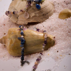 Imagen de Pulsera/tobillera Sirena - SODALITA, AMAZONITA Y CUARZO AZUL - LIBERA TENSIONES Y EXPRESA TUS EMOCIONES