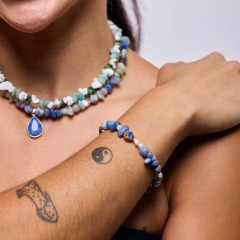 Pulsera/tobillera Sirena - SODALITA, AMAZONITA Y CUARZO AZUL - LIBERA TENSIONES Y EXPRESA TUS EMOCIONES en internet