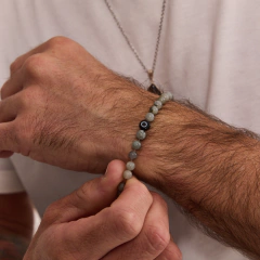 Pulsera Día del Padre - Labradorita + Ojo Turco en internet