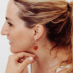 Aros corazón - Cornalina - Placer, sensualidad y disfrute - comprar online