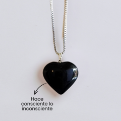 Collar Corazón - Obsidiana - "Hace consciente lo inconsciente"