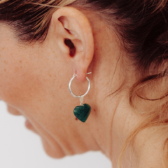 AROS CORAZÓN: CUARZO VERDE " SALUD Y SANACIÓN DEL DESAMOR" - Propósito Puro