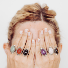 ANILLO CUARZO VERDE "SALUD Y SANACIÓN DEL DESAMOR" - comprar online