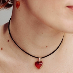Choker Corazón - Cornalina "Placer, disfrute y sensualidad"