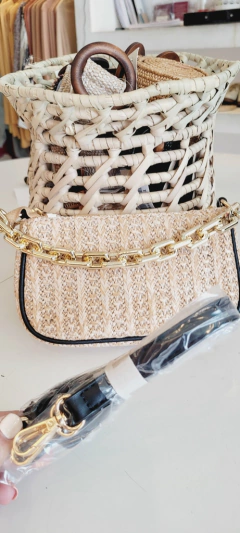 Mini bag Rafia Negro - comprar online