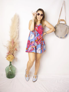 Vestido Love Estampa Azul/ Sin cambio - tienda online