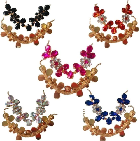 Cabedais - Vidro Flor Dupla Com Strass - 12x10cm - 1 Par