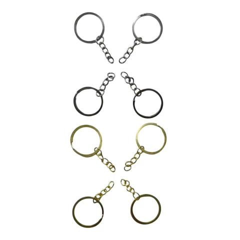 Argola de Chaveiro Reforçada c/ Corrente - 2.8cm - Pct c/ 10 Und - comprar online