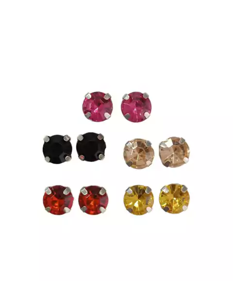 Chatons Engrampados - Redondo Base Prata 8mm/10mm - 20 Und