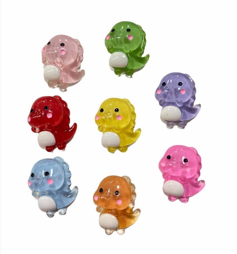 Aplique Resinado - Dinossauros Baby Coloridos - 19x22mm - 5 und