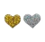 Aplique - Coração Acrílico Glitter - 3.6cm - 2 unidades - comprar online