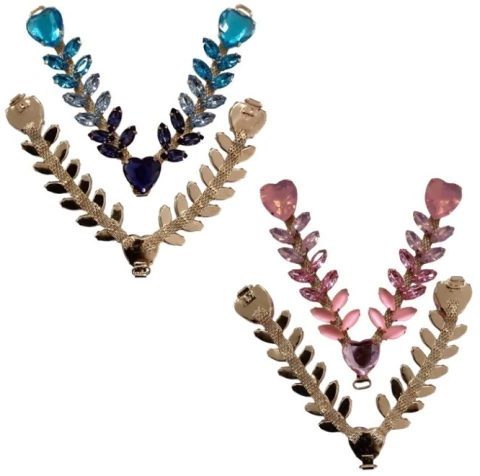 Cabedais - Coração V Mesclado Tons - 18cm - 1 Par