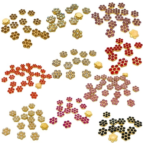 Enfeites com Strass - Flor - 2cm - 20 Unidades