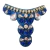 Cabedais - Indiano Azul C/ Strass - Modelo - A0 - 1 Par - Arte & Strass Aviamentos
