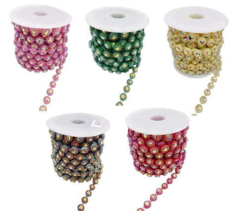 Corrente Aljofre - Irisado V3 C/ Strass Boreal 10mm - comprar online