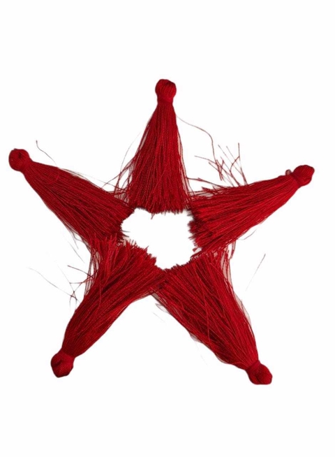 Pingente - Sem argola - Espanador Vermelho Escuro - 4cm - Pct c/ 10 Und