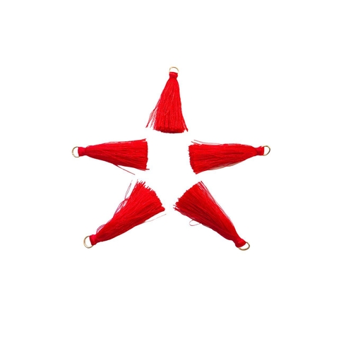 Pingente - Espanador Tassel Vermelho c/ Argola - 4cm - Pct c/ 10 Und