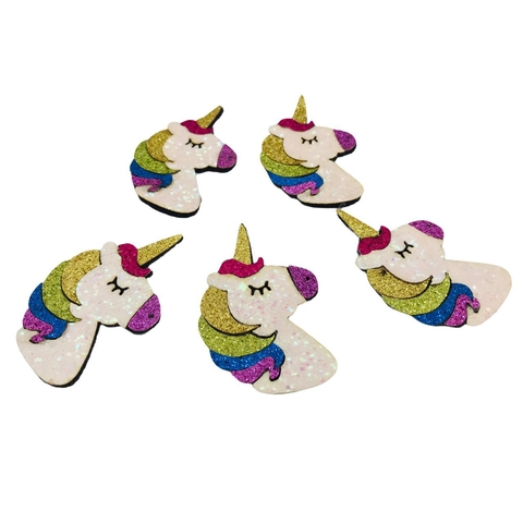 Aplique Lonita - Unicornio Glitter 5.5cm - 2 unidades
