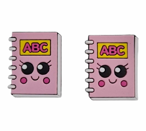 Aplique Emborrachado Escolar - Livro ABC Rosa Bebê - 35x28mm - 2un