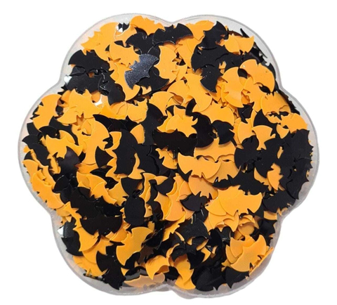 Aplique Halloween - Morcegos Preto e Laranja - 12mm - 10g