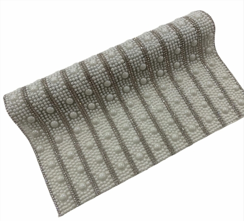 Manta Perola Branca Bolhas Com Strass Cristal 24x40cm