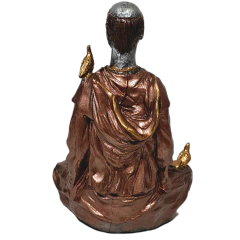 Imagem do São Francisco meditando 20cm em resina artesanal_B