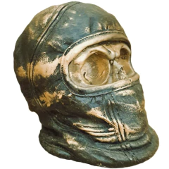 Adicione estilo à sua decoração com a Caveira Crânio Samurai Balaclava_A em resina de alta qualidade. Compre agora e transforme seu espaço!