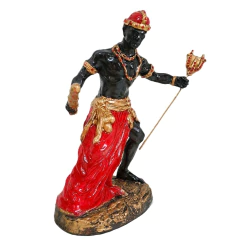 Exu orixá de candomblé 26cm resina com adorno