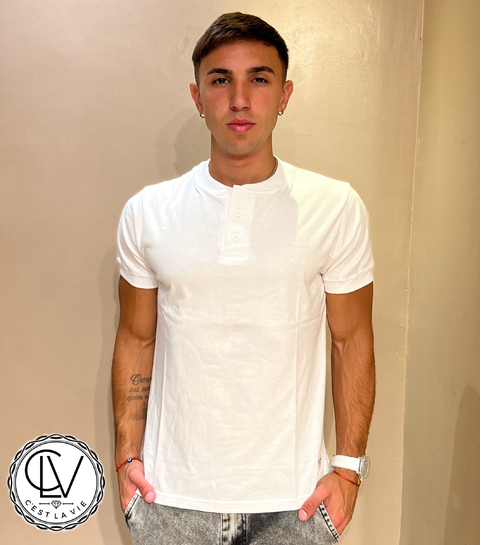 Remera Botones Blanca