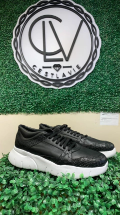 Zapatillas Monaco Croco Negra - comprar online