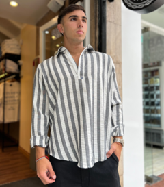 Camisa Oxford Gris en internet