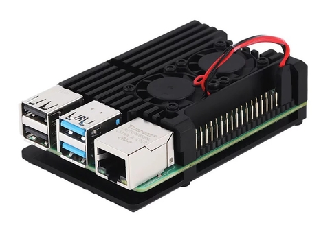 Gabinete Raspberry Pi 4 Full Aluminio Doble cooler