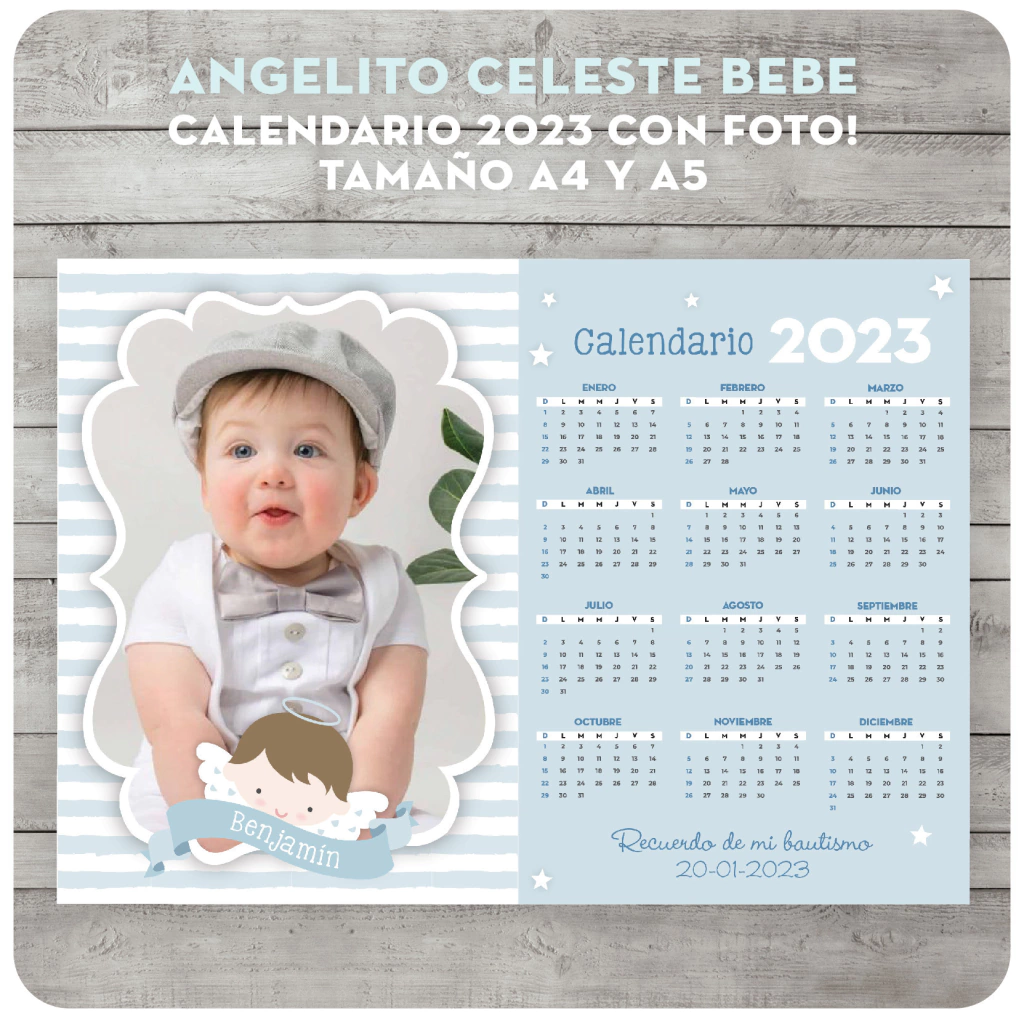 CALENDARIO 2023 - ANGELITO BEBE CELESTE BAUTISMO