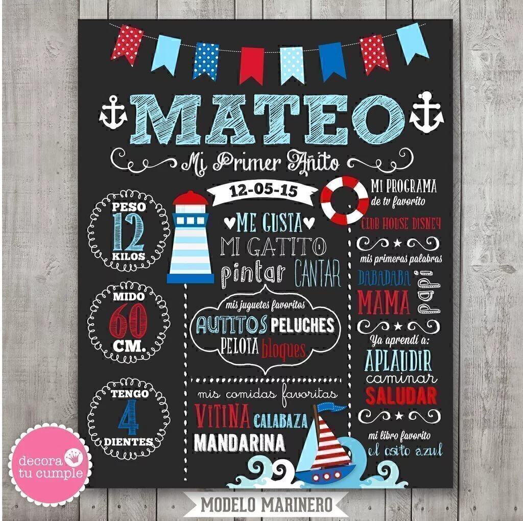 Lámina pizarra personalizada marinero náutica