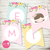 Kit Imprimible Angelita Colores Pastel Bautismo Comunión Bautizo estampita invitacion tarjeta digital nena niña cake topper torta