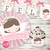 kit imprimible personalizado estampita religiosa bautismo comunion angelita flores shabby rosa niña nena