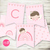 Kit Imprimible arcoiris nordico angelita rosa angel niña nena rosa pastel estampita invitacion tarjeta digital bautismo bautizo comunion