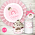 Kit Imprimible arcoiris nordico angelita rosa angel niña nena rosa pastel estampita invitacion tarjeta digital bautismo bautizo comunion