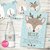 Kit imprimible personalizado ciervito bebé celeste bosque animalitos woodland party bautizo bautismo babyshower baby boy bambi digital golosinas