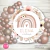 Banner imprimible arcoiris boho acuarela flores neutros digital backdrop rainbow watercolor neutral palette