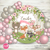 Banner imprimible animalitos del bosque romantico personalizado circular digital backdrop woodland forest girl