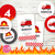 Kit Imprimible Bomberos cumpleaños camion tarjeta digital invitacion adorno torta cake topper firemen