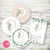 Kit imprimible botanico hojas acuarela watercolor glitter blush dusty pink rosa cumpleaños baby shower invitacion tarjeta digital party printable