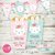 Kit Imprimible Conejita Coneja cumpleaños nena niña Rosa flores shabby colores pastel imprimible 