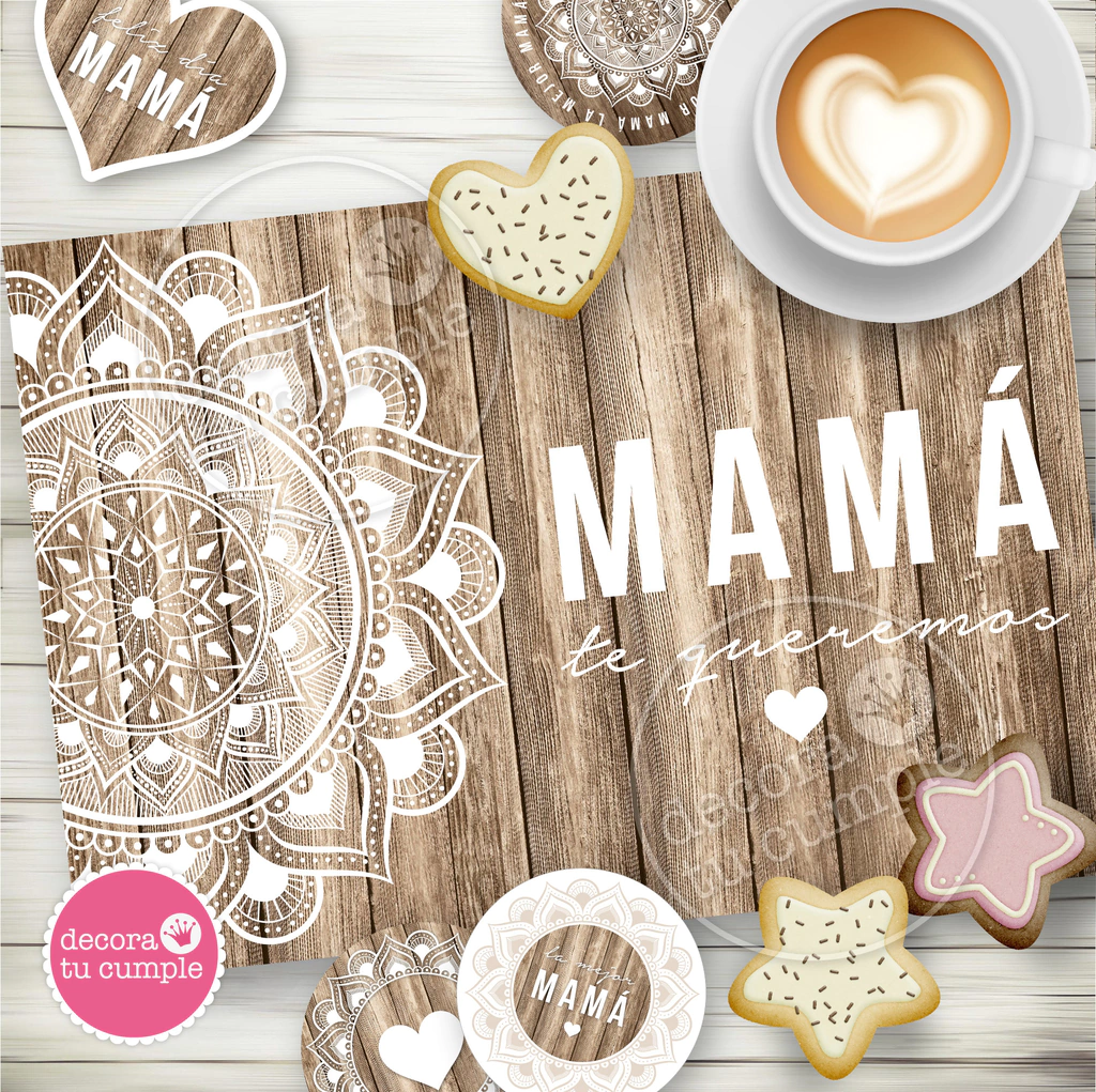 Kit imprimible mandala vintage mamá