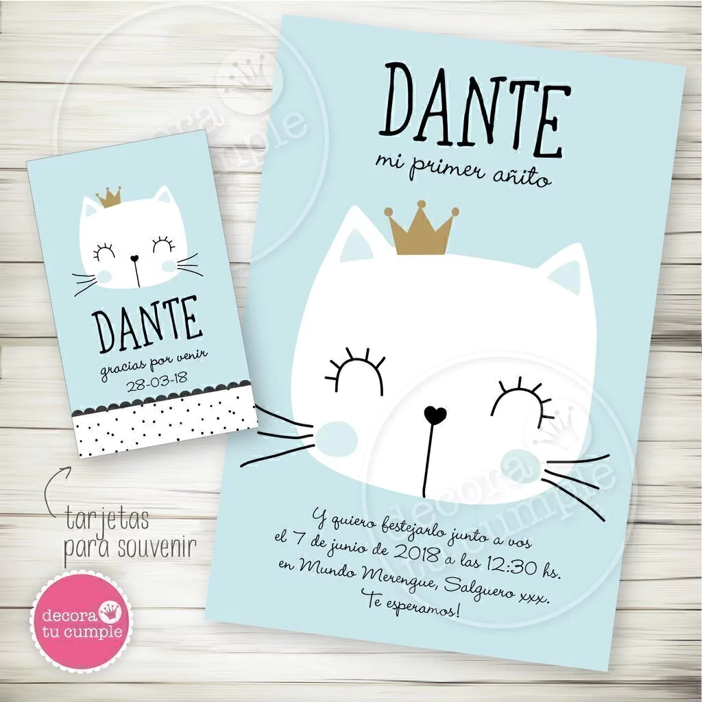 Kit imprimible gatito celeste babyshower cumpleaños