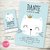 Kit imprimible gatito nórdico celeste babyshower cumpleaños bautismo bautizo invitacion digital